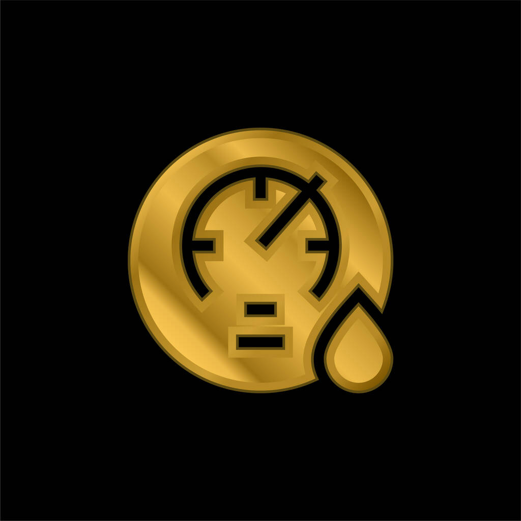 Barómetro chapado en oro icono metálico o logo vector - Vector, Imagen