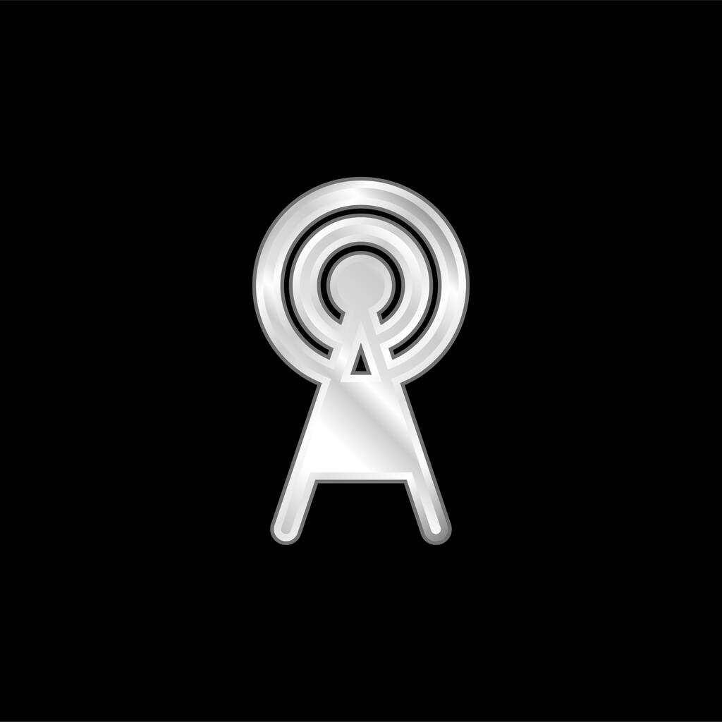 Anténa postříbřená kovová ikona - Vektor, obrázek