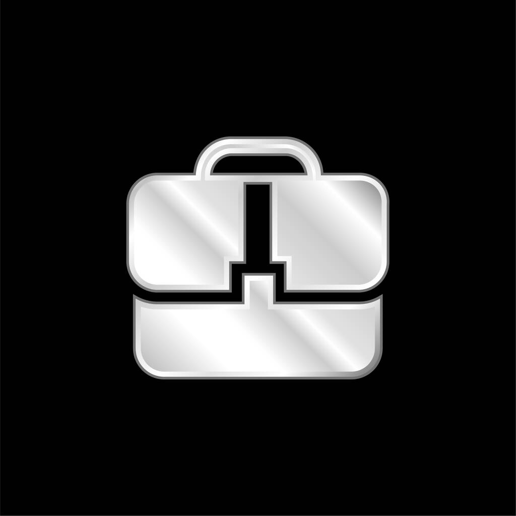 Bolso negro plateado icono metálico - Vector, imagen
