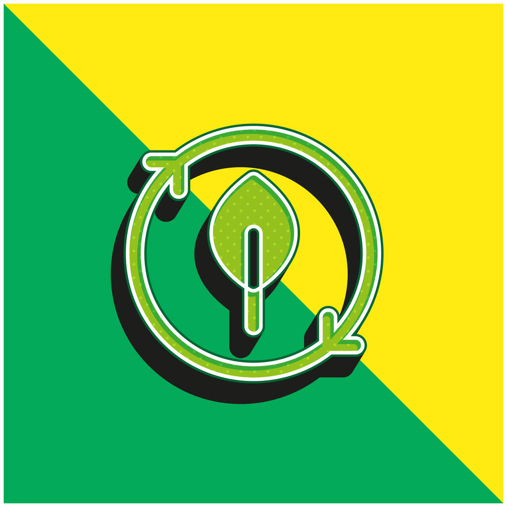 Bio Vihreä ja keltainen moderni 3d vektori kuvake logo - Vektori, kuva