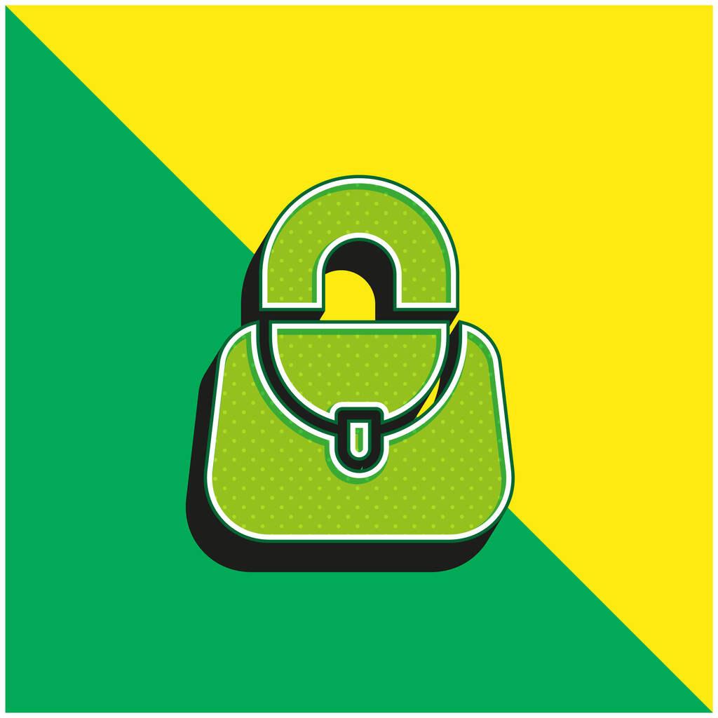 Acessório Verde e amarelo moderno logotipo do ícone do vetor 3d - Vetor, Imagem