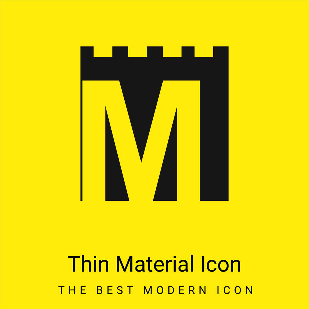 Amsterdam Metro Logo minimální jasně žlutý materiál ikona - Vektor, obrázek