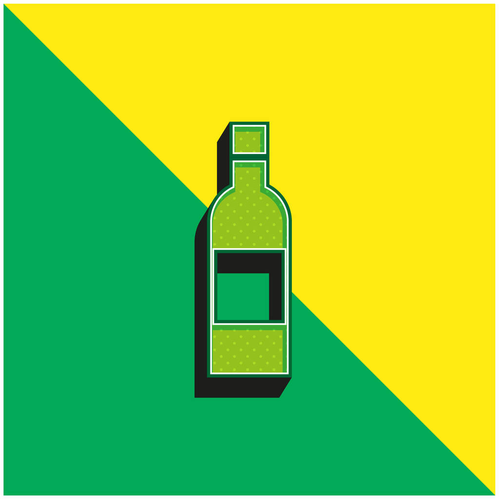 Botella verde y amarillo moderno vector 3d icono logotipo - Vector, imagen