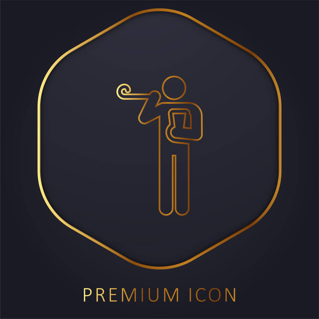 Geburtstag goldene Linie Premium-Logo oder Symbol - Vektor, Bild