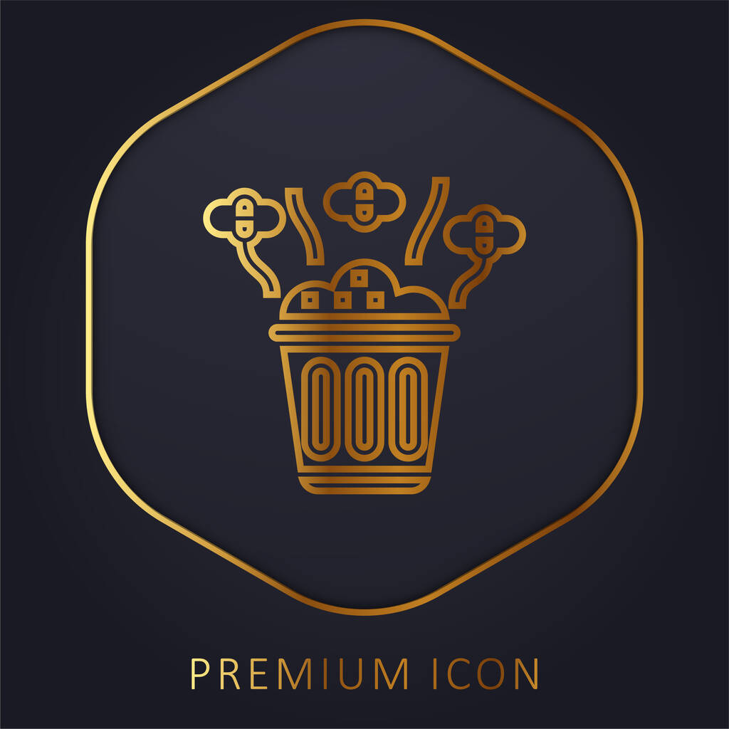 Logo o icona premium della linea dorata Bad Odore - Vettoriali, immagini