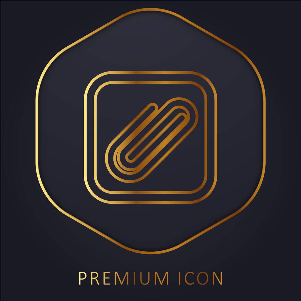 Bevestig Knop gouden lijn premium logo of pictogram - Vector, afbeelding