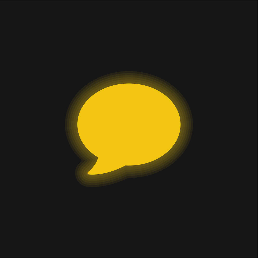 Черный пузырь речи желтый светящийся неоновый значок - Вектор,изображение