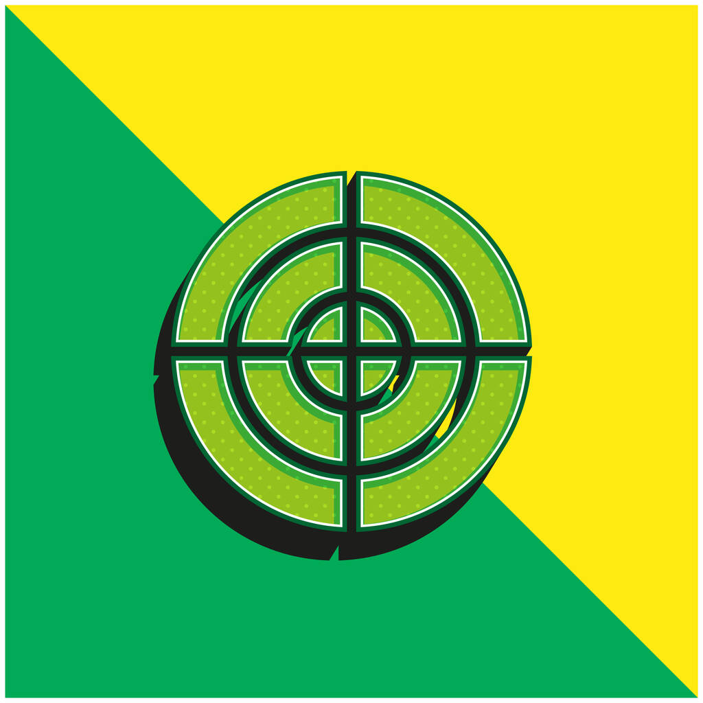 Objectif Logo vectoriel 3D moderne vert et jaune - Vecteur, image