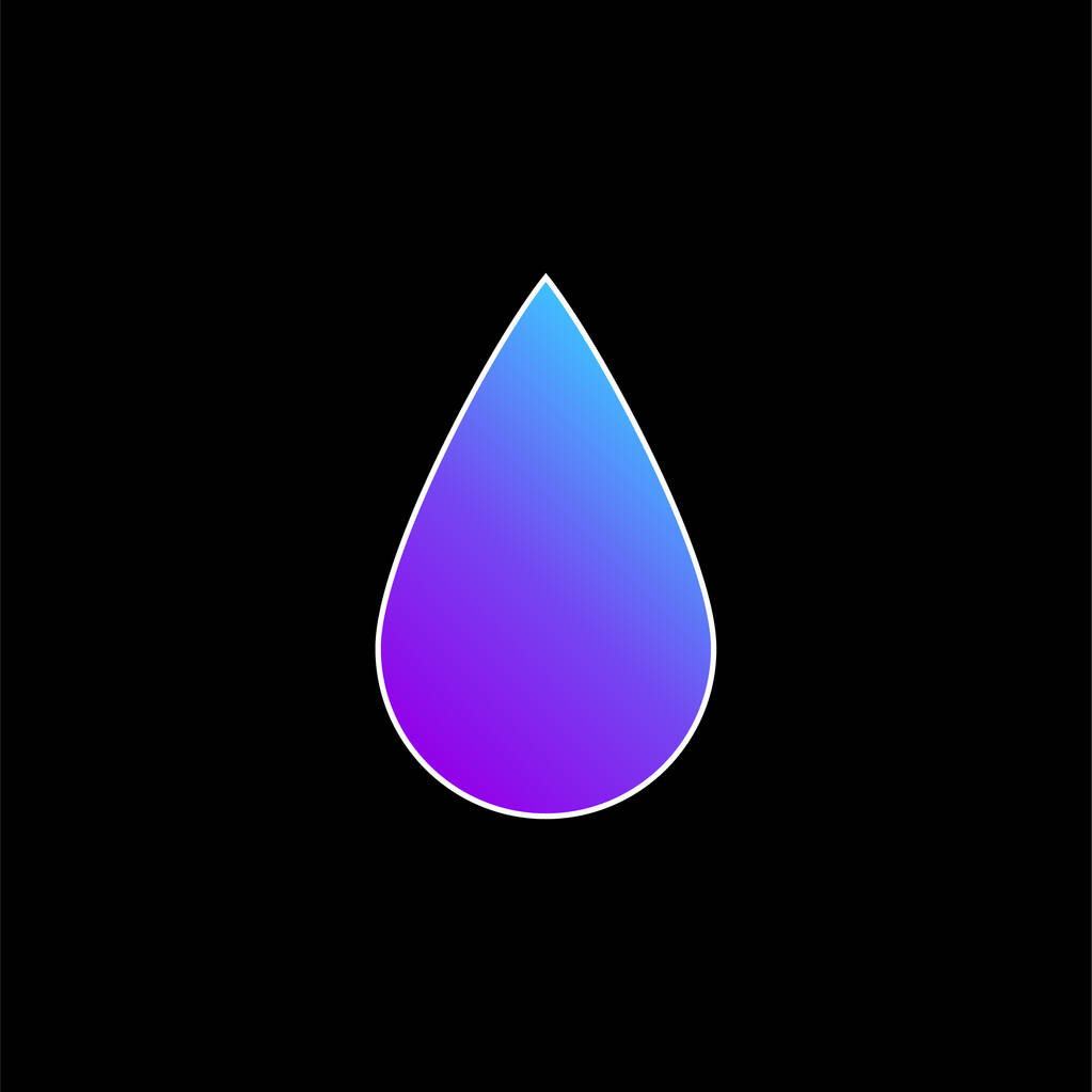 Icône vectorielle de dégradé bleu en forme de goutte d'encre noire - Vecteur, image