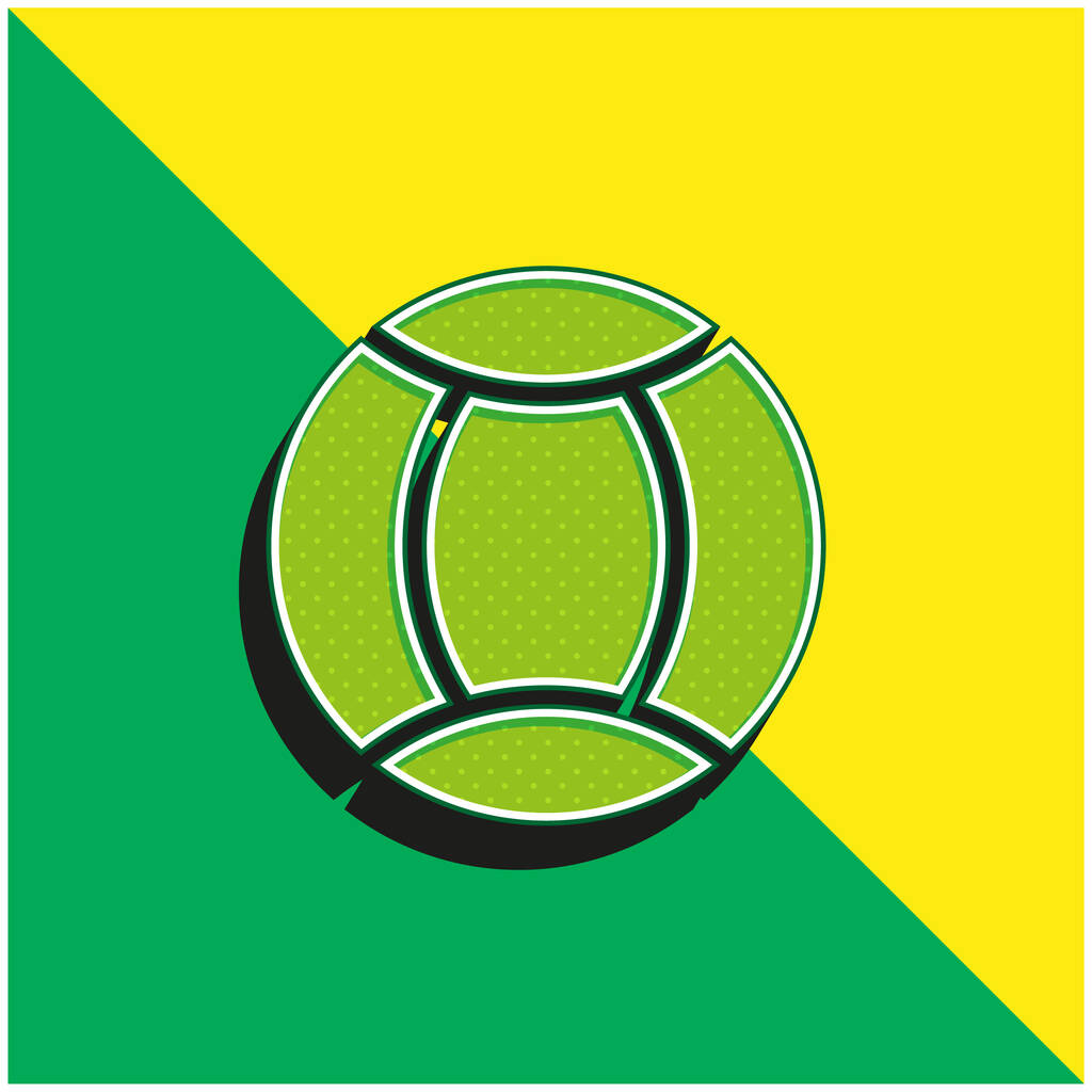 Bola verde y amarillo moderno vector 3d icono del logotipo - Vector, imagen