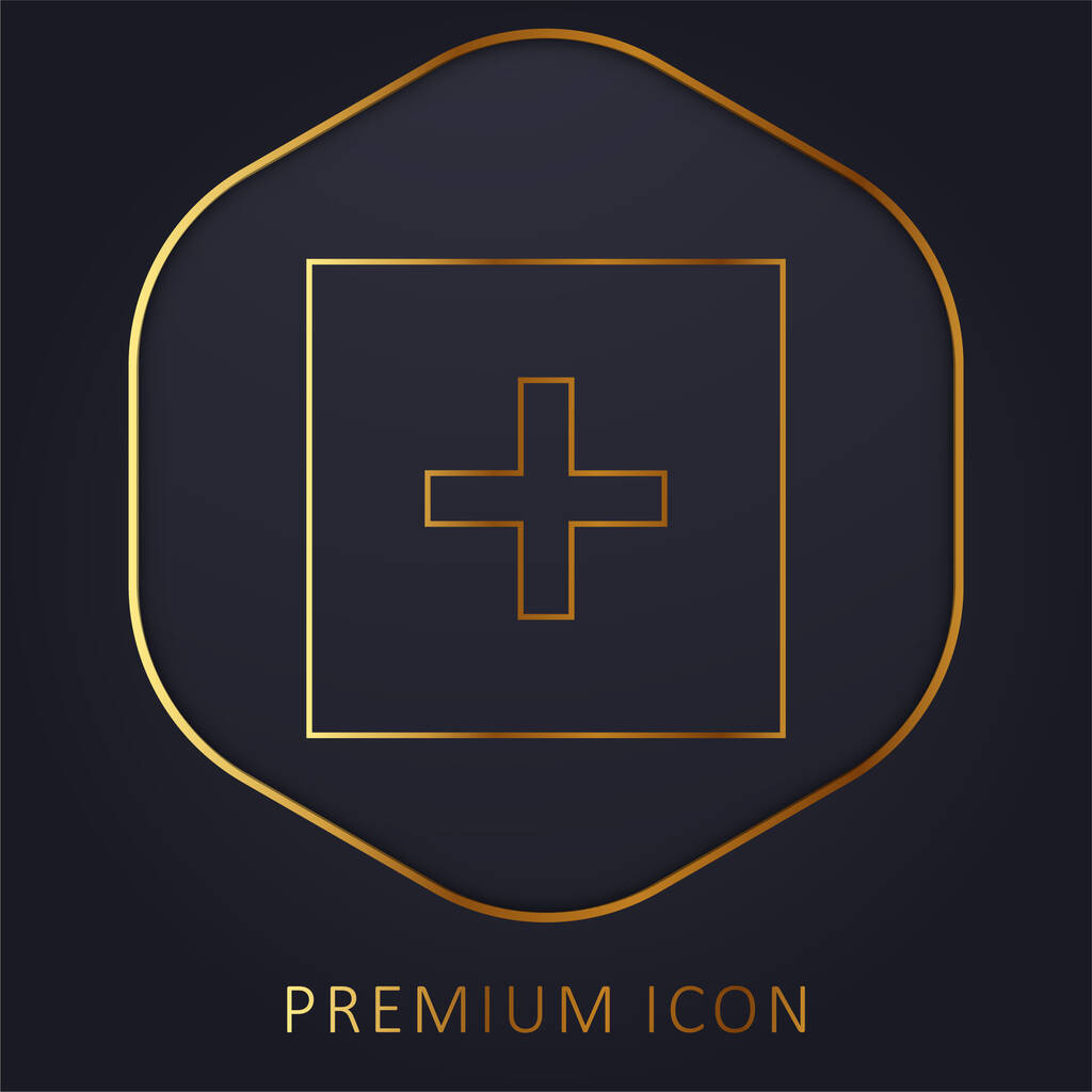 Dodaj logo premium lub ikonę złotej linii - Wektor, obraz