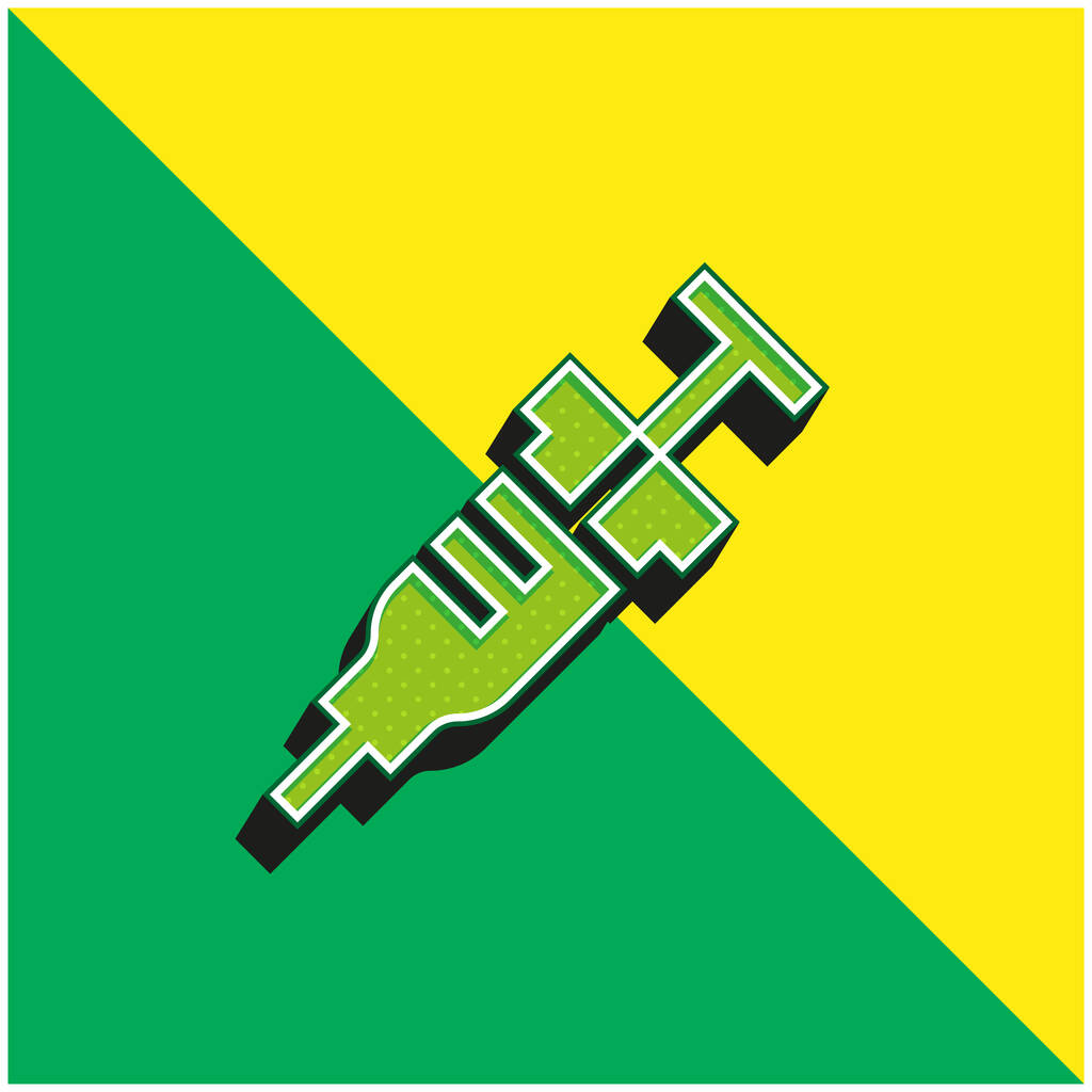 Anestesia Verde e amarelo moderno logotipo vetor 3d ícone - Vetor, Imagem
