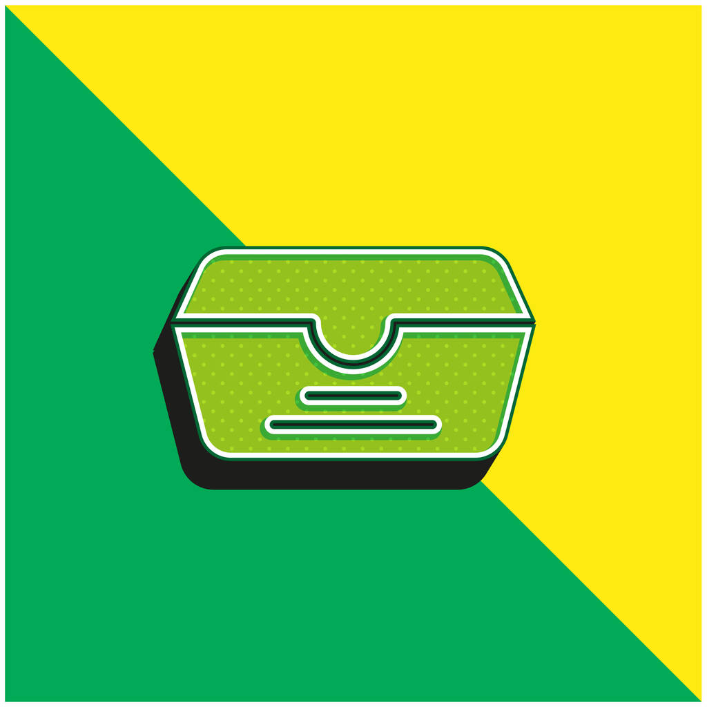 Πλαίσιο Πράσινο και κίτρινο σύγχρονο 3d διάνυσμα εικονίδιο λογότυπο - Διάνυσμα, εικόνα