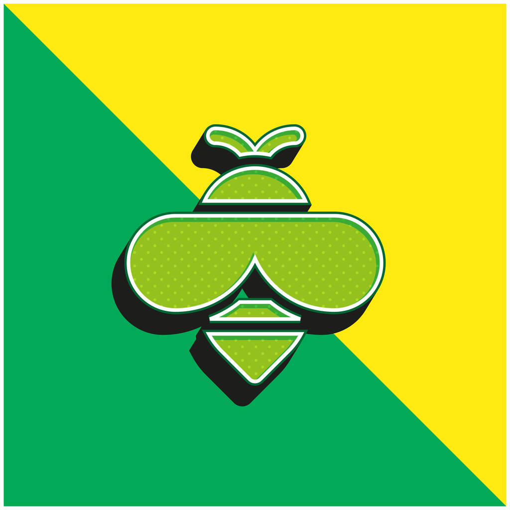 Bee Vihreä ja keltainen moderni 3d vektori kuvake logo - Vektori, kuva