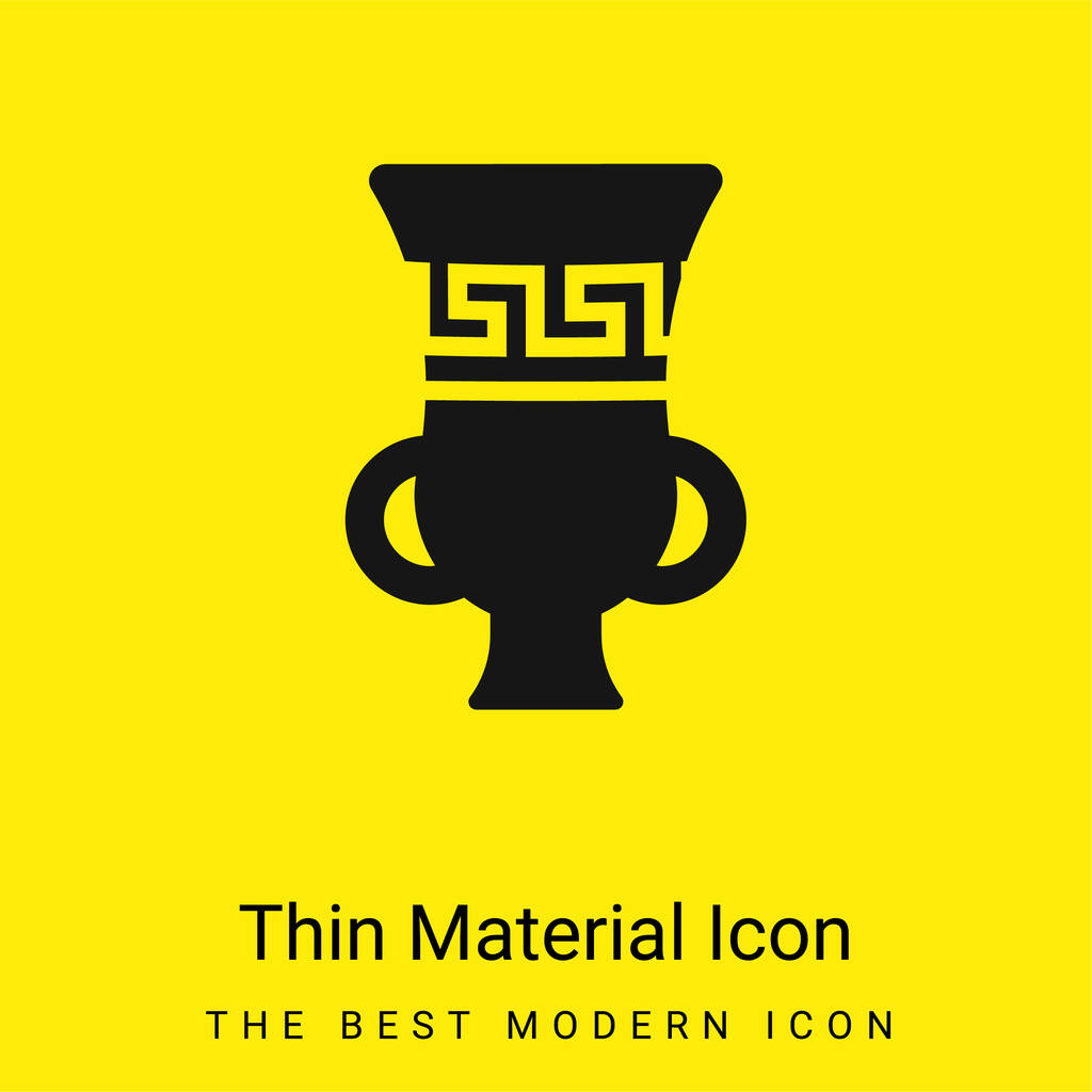Amfora minimális fényes sárga anyag ikon - Vektor, kép