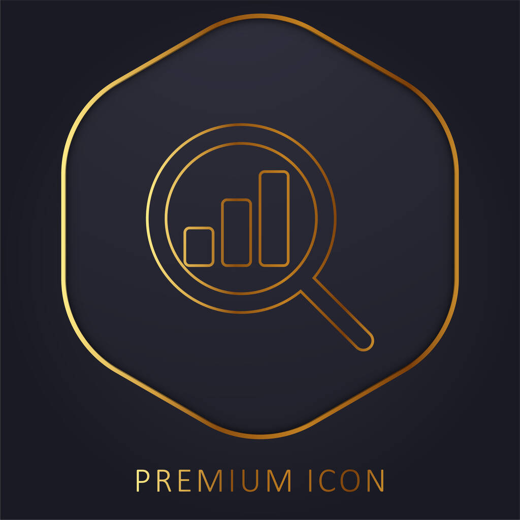Analytics gouden lijn premium logo of pictogram - Vector, afbeelding