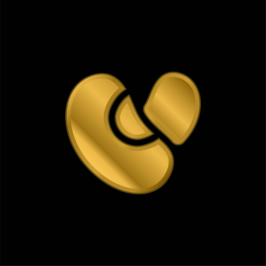 Позолоченная фасоль металлическая икона или вектор логотипа - Вектор,изображение