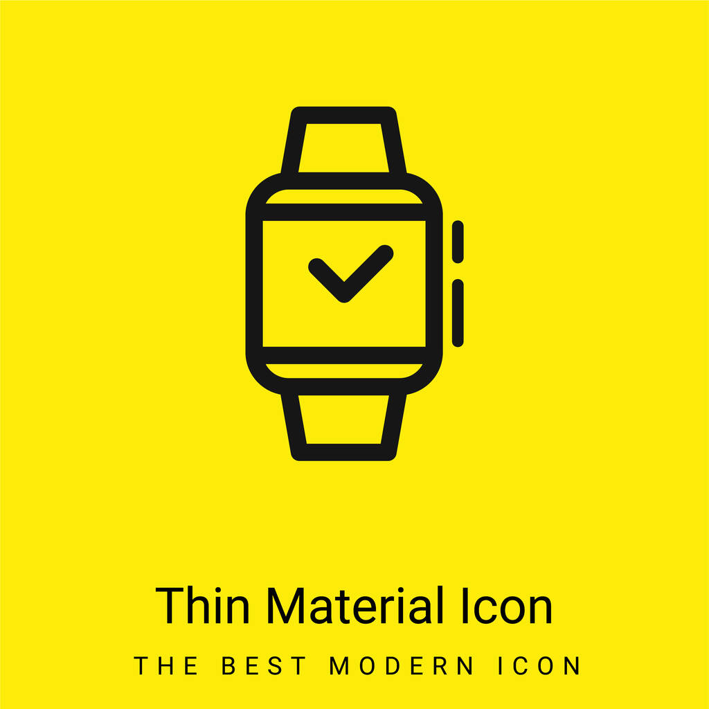 Apple Watch icona minimale materiale giallo brillante - Vettoriali, immagini