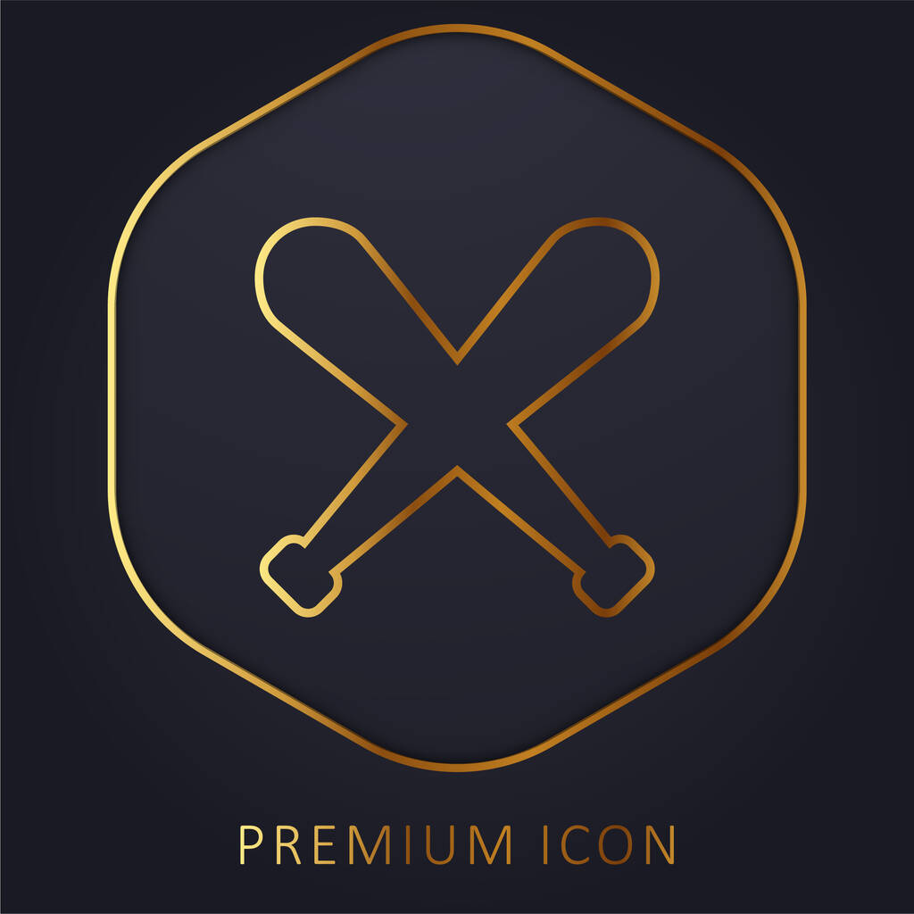 Bats linha dourada logotipo premium ou ícone - Vetor, Imagem