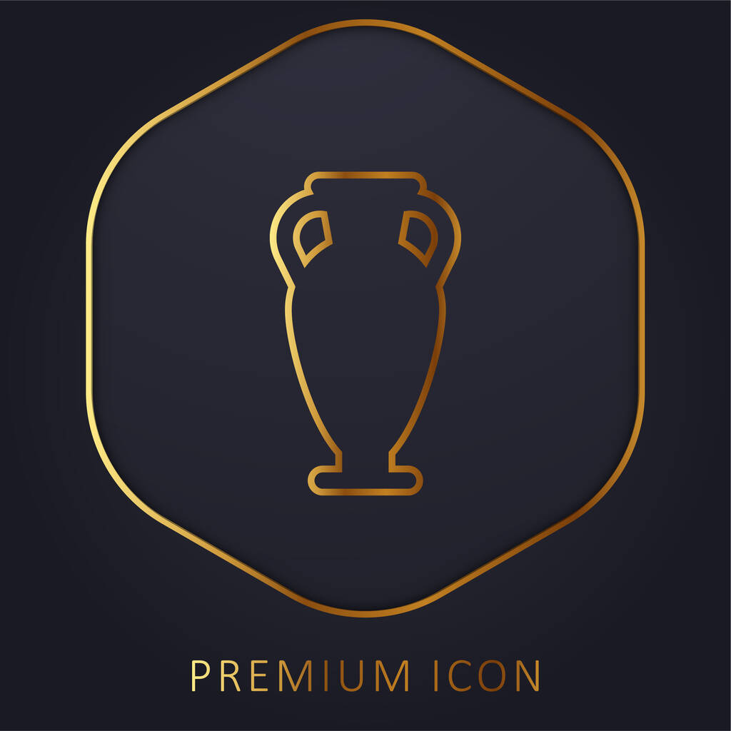 Amphora linha dourada logotipo premium ou ícone - Vetor, Imagem