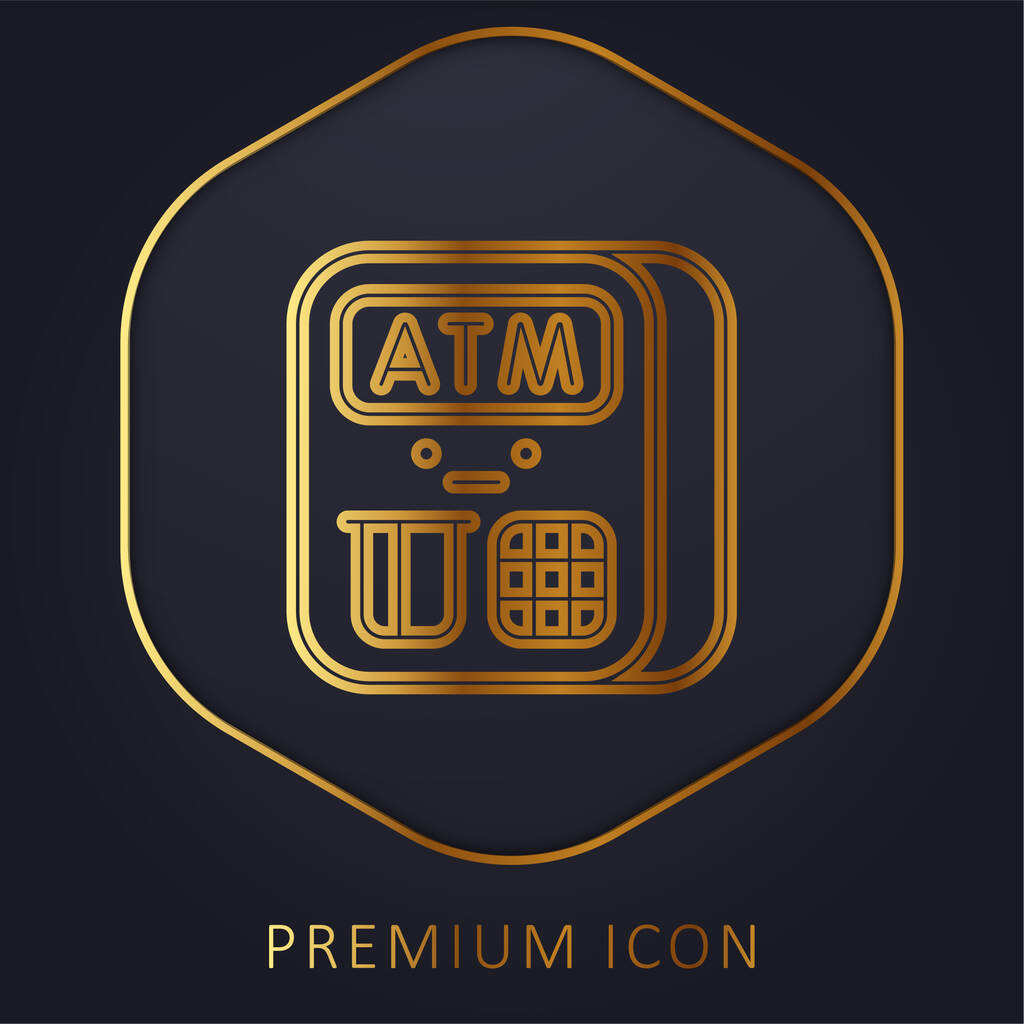 ATM MAchine kultainen linja palkkio logo tai kuvake - Vektori, kuva