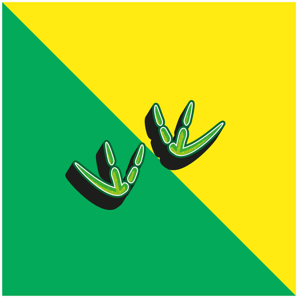 Пташині принти Зелено-жовтий сучасний 3d векторний логотип
 - Вектор, зображення