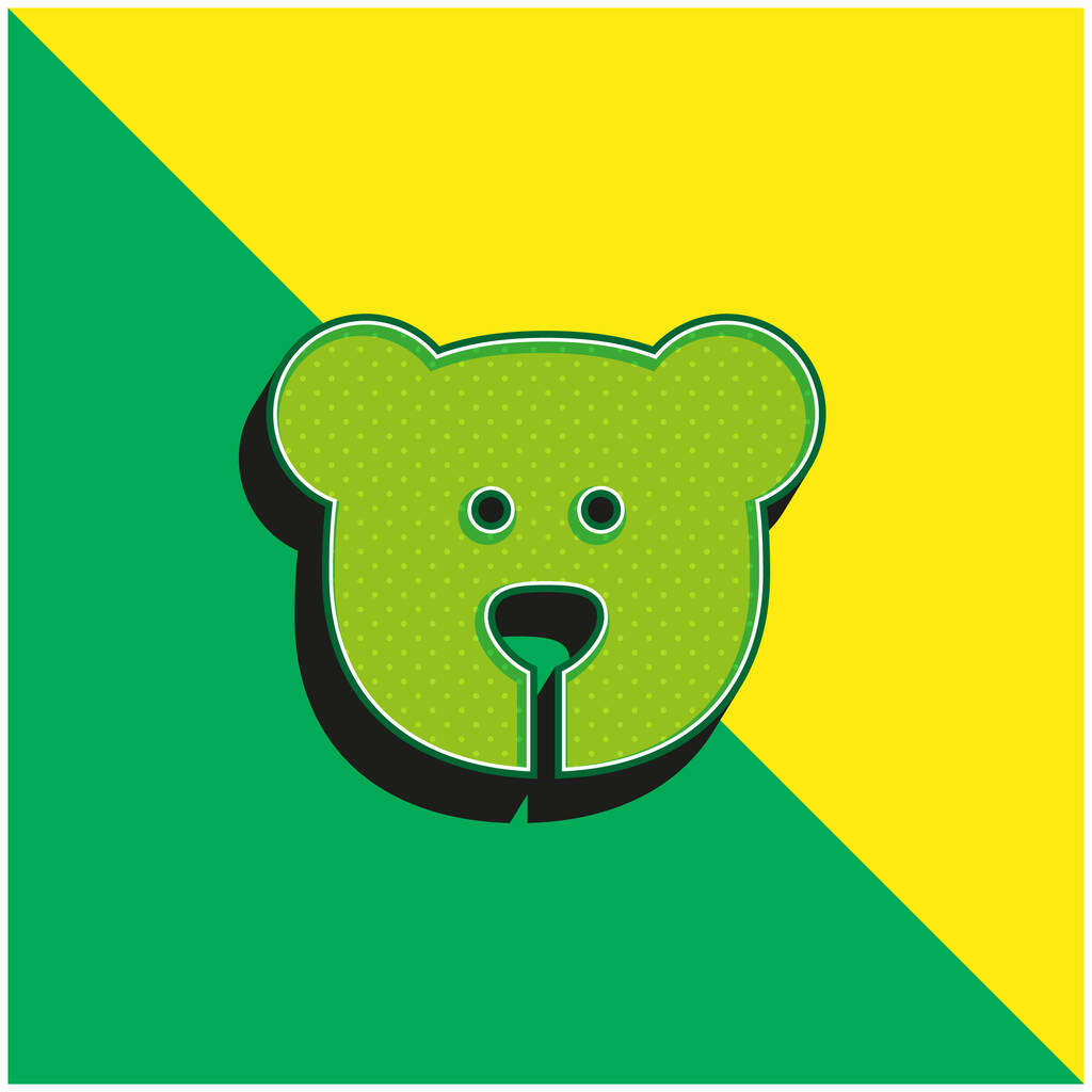 Bear Green і жовтий сучасний 3d векторний логотип ікони - Вектор, зображення