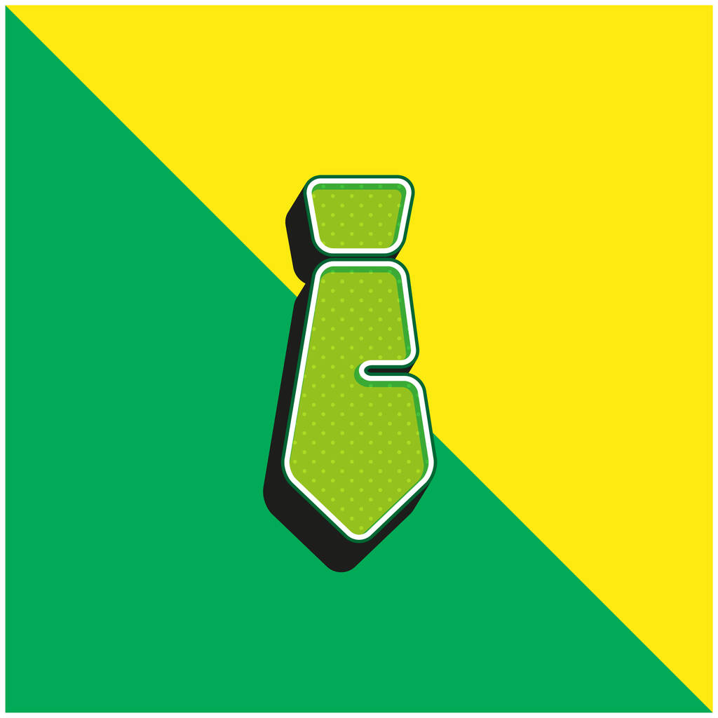 Duży krawat Zielony i żółty nowoczesny ikona wektora 3D logo - Wektor, obraz