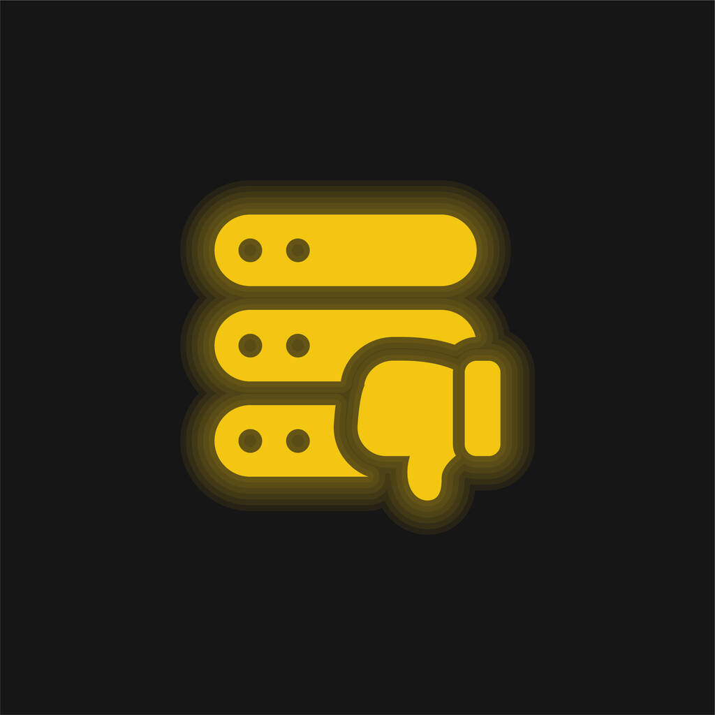 Kötü İnceleme sarı parlayan neon simgesi - Vektör, Görsel