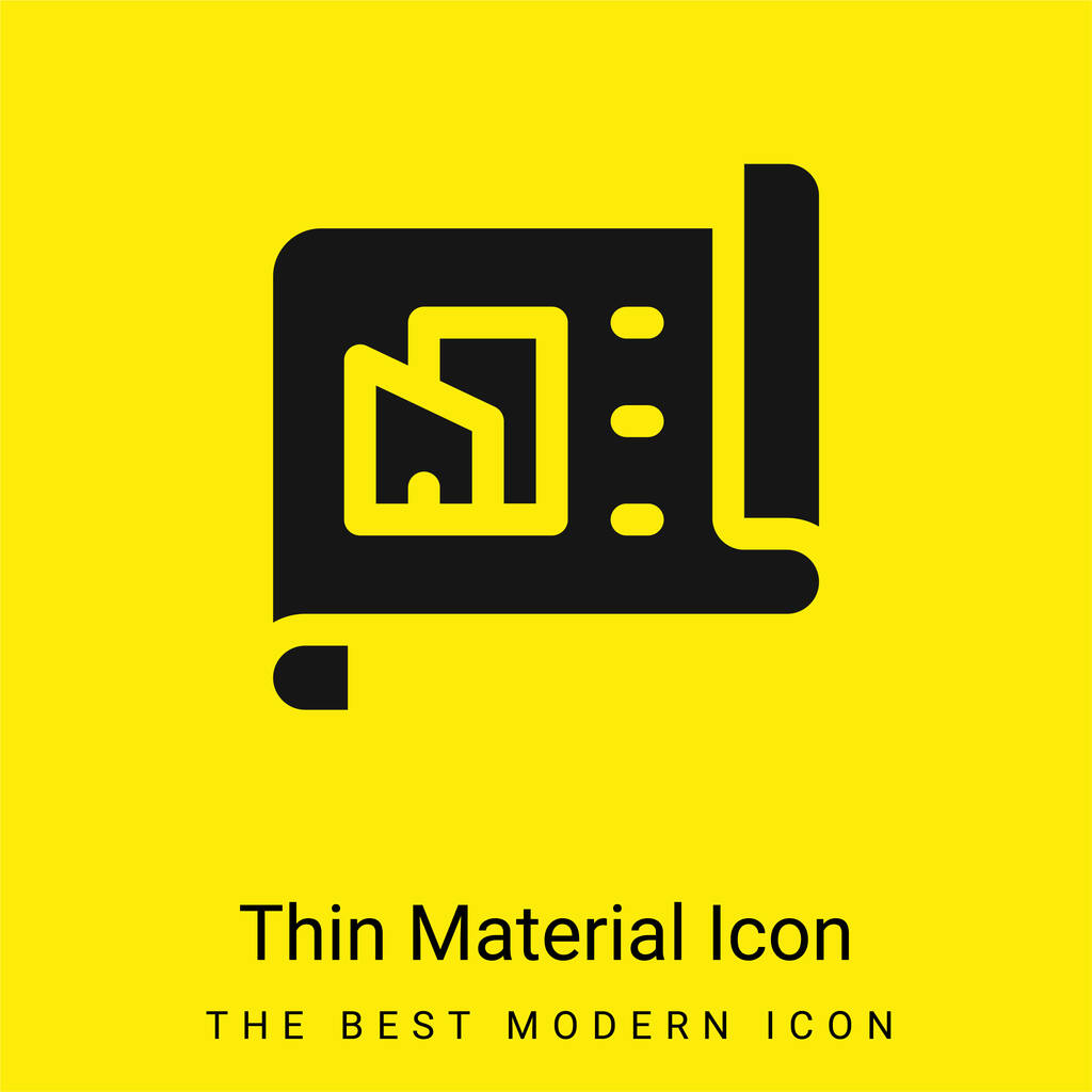 Architectuur minimaal helder geel materiaal icoon - Vector, afbeelding