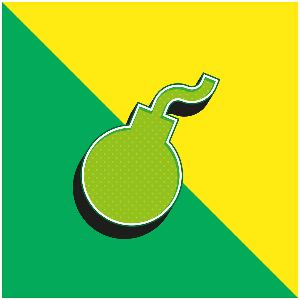 Bomba Yeşil ve Sarı modern 3D vektör simgesi logosu - Vektör, Görsel