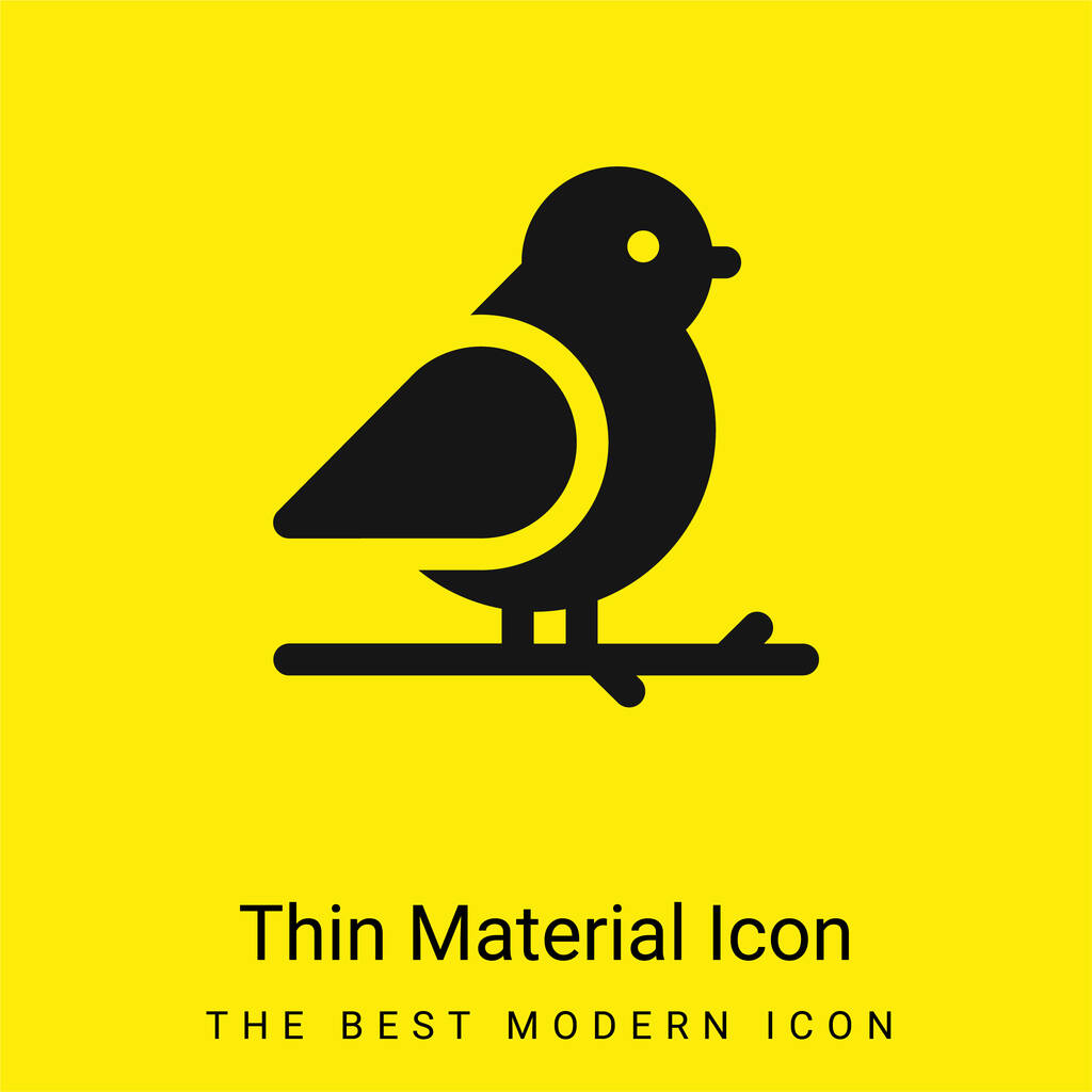 Pájaro mínimo icono de material amarillo brillante - Vector, imagen