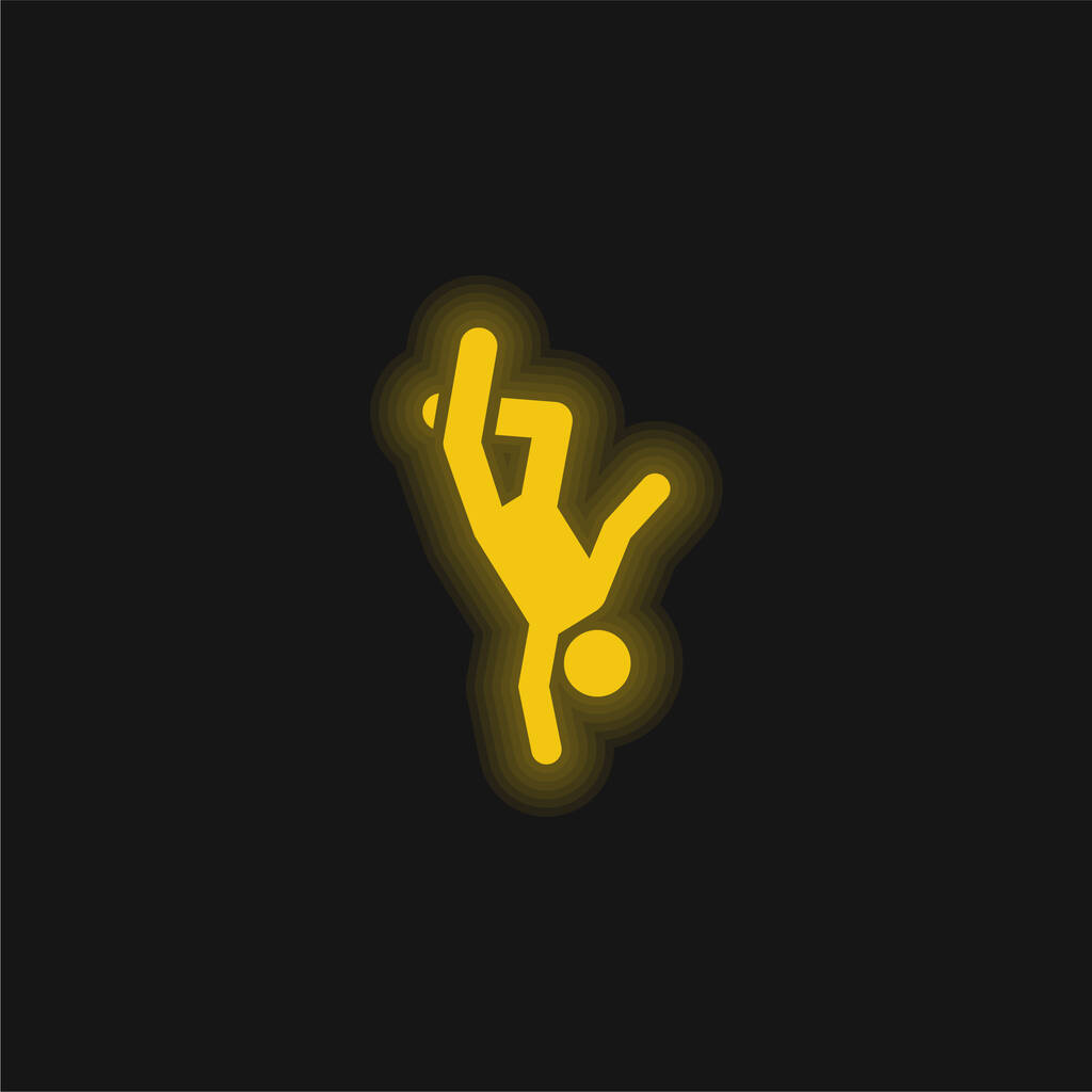 Збій жовтий сяючий неоновий значок
 - Вектор, зображення