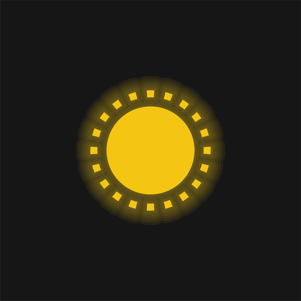 Aspetto giallo incandescente icona al neon - Vettoriali, immagini