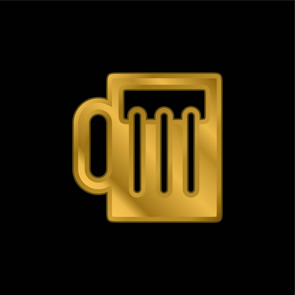Bira kavanozu altın kaplama metalik simge veya logo vektörü - Vektör, Görsel