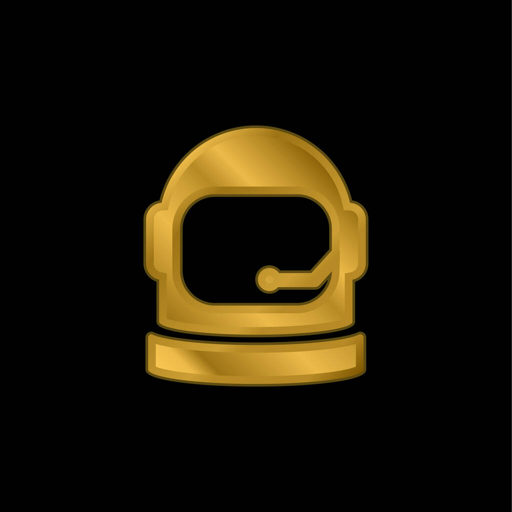 Astronaut Helma pozlacené kovové ikony nebo logo vektor - Vektor, obrázek