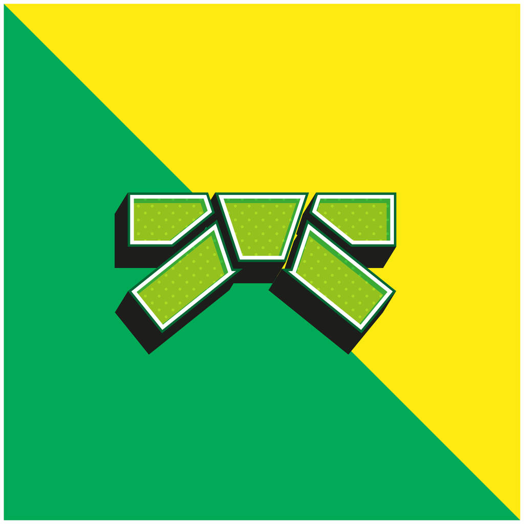 Ζώνη Πράσινο και κίτρινο σύγχρονο 3d διάνυσμα εικονίδιο λογότυπο - Διάνυσμα, εικόνα