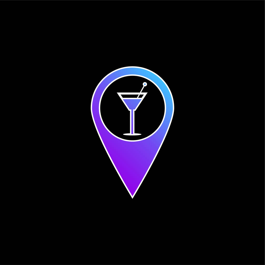 Bar Pin blu gradiente icona vettoriale - Vettoriali, immagini