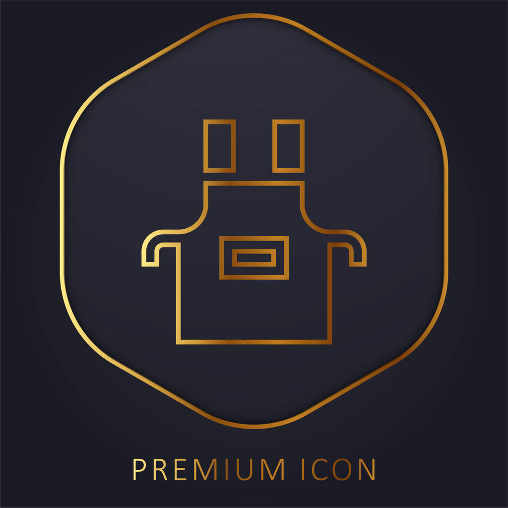 Delantal línea dorada logotipo premium o icono - Vector, imagen