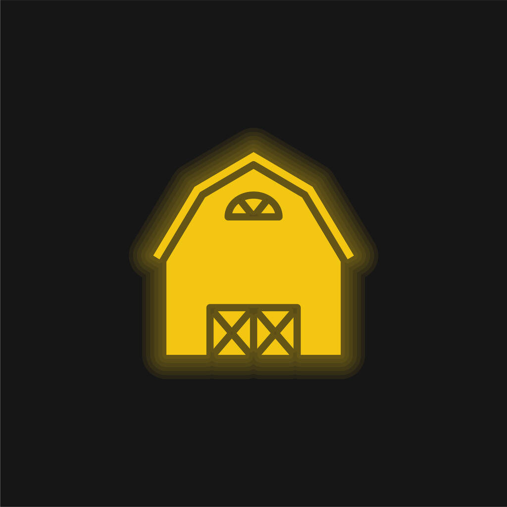 Барна жовта сяюча неонова ікона
 - Вектор, зображення