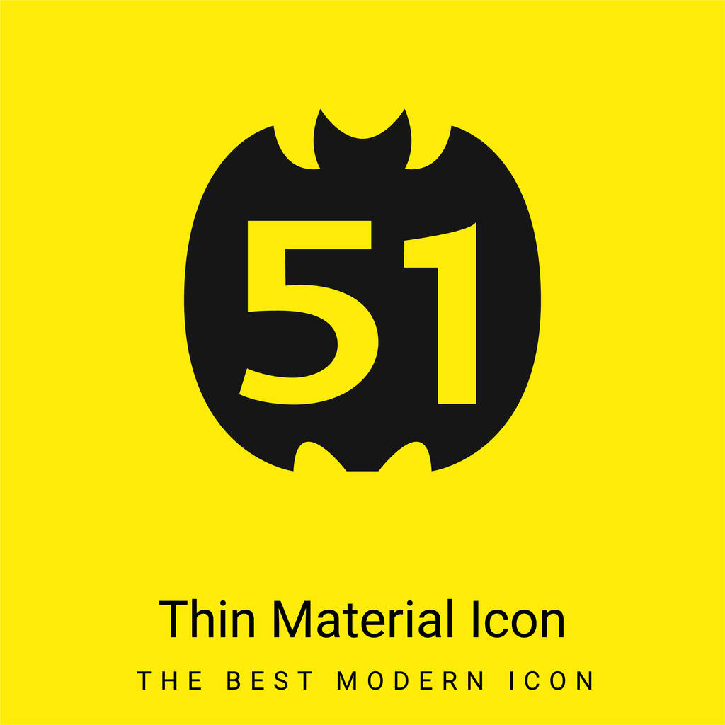 51 Op Social Logo minimaal fel geel materiaal icoon - Vector, afbeelding