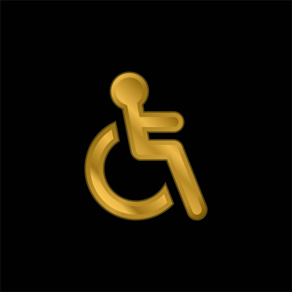 Signe d'accessibilité icône métallique plaqué or ou vecteur de logo - Vecteur, image