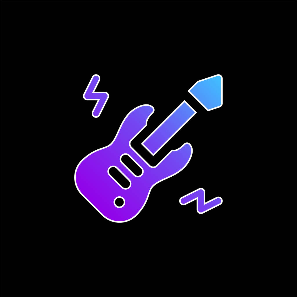 Baixo ícone vetor gradiente azul da guitarra - Vetor, Imagem