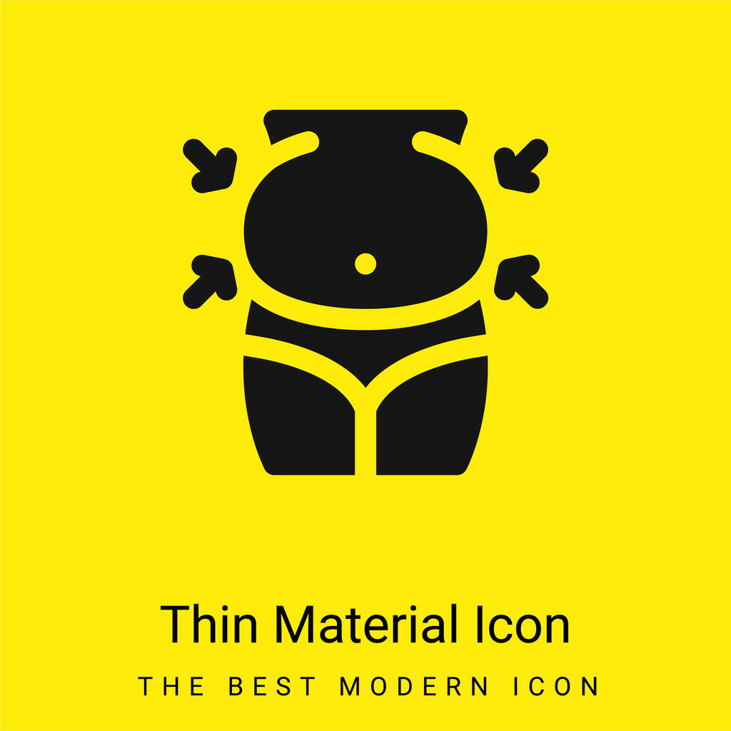 Ícone de material amarelo brilhante mínimo da barriga - Vetor, Imagem