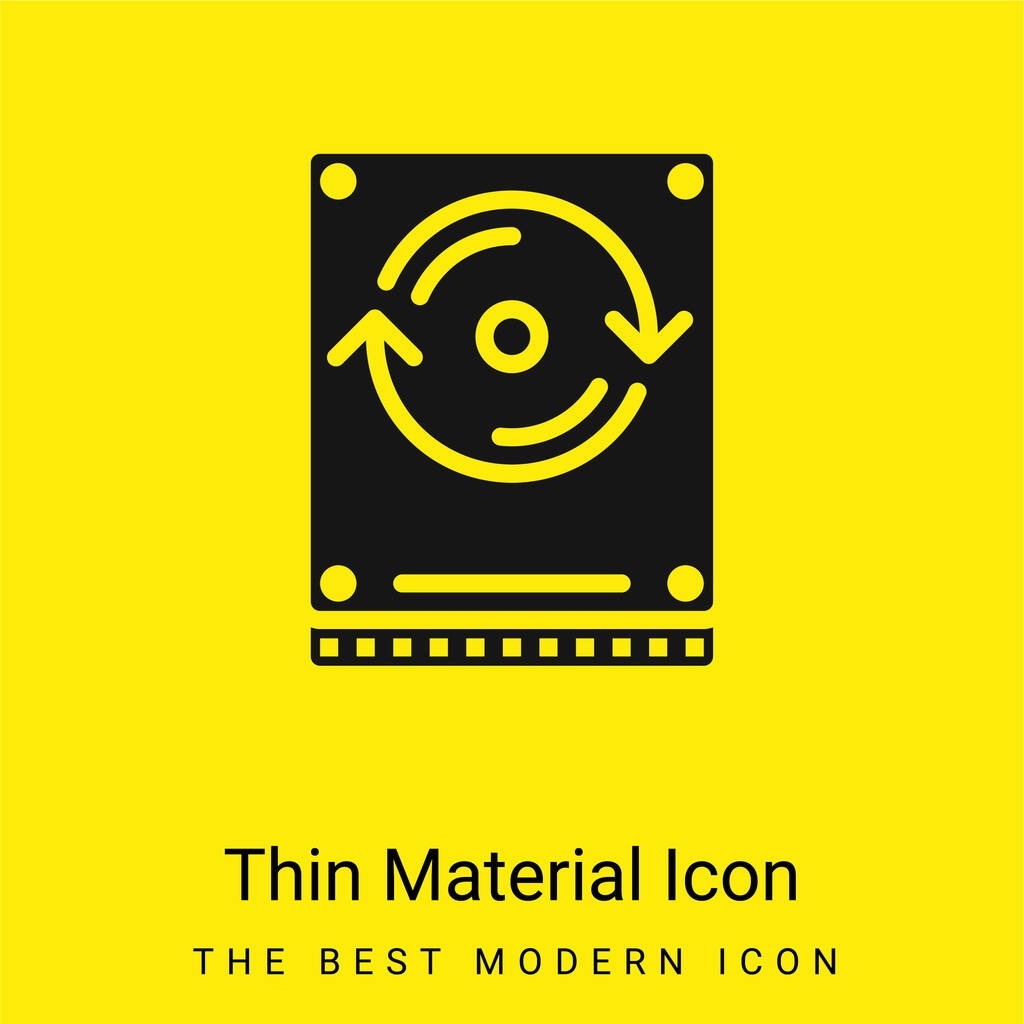 Backup minimal bright yellow material icon - Vector, Image
