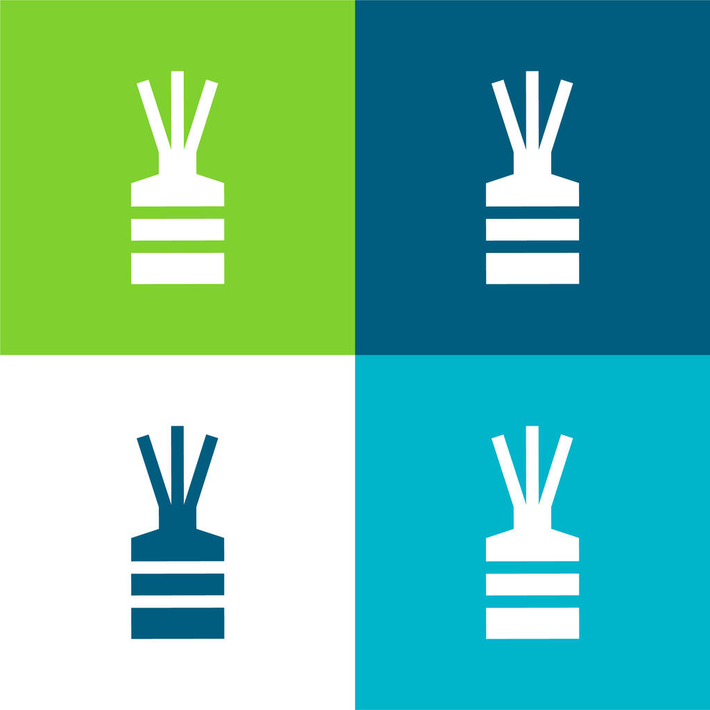 Set di icone minimali aromatiche piatte a quattro colori - Vettoriali, immagini