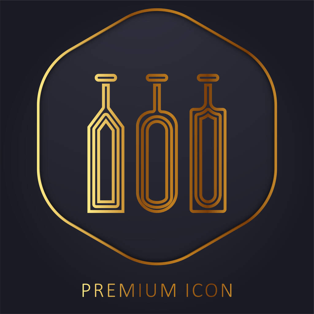 Alkoholi kultainen linja palkkio logo tai kuvake - Vektori, kuva