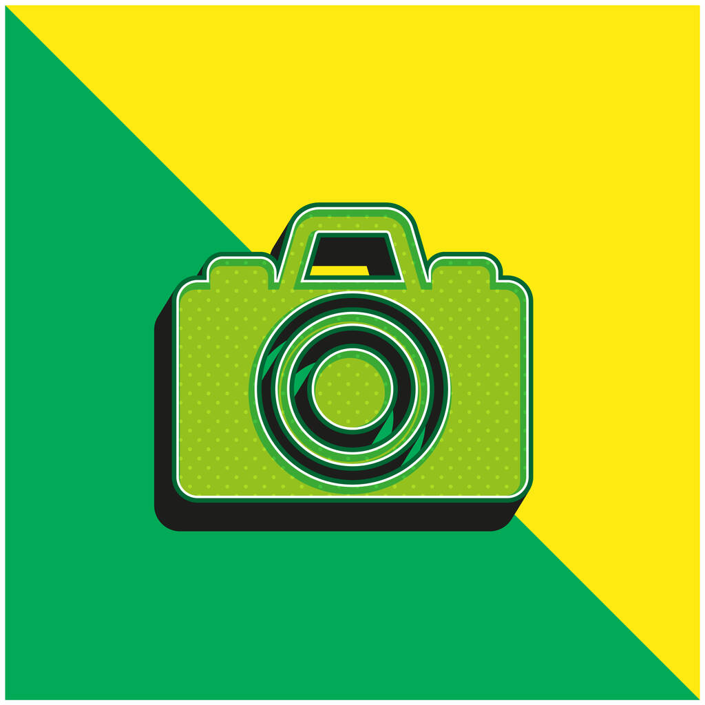 Siyah Kamera Yeşil ve Sarı 3D vektör simgesi logosu - Vektör, Görsel
