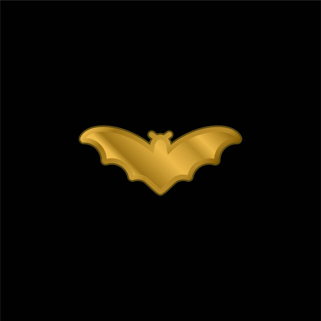 Bat επίχρυσο μεταλλικό εικονίδιο ή το λογότυπο διάνυσμα - Διάνυσμα, εικόνα