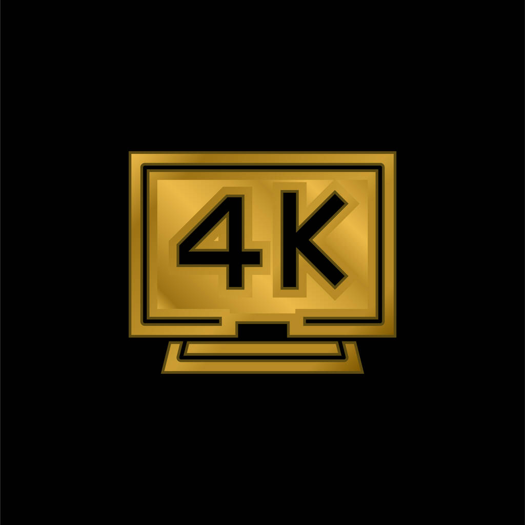 Icono metálico chapado en oro 4k o vector de logotipo - Vector, imagen